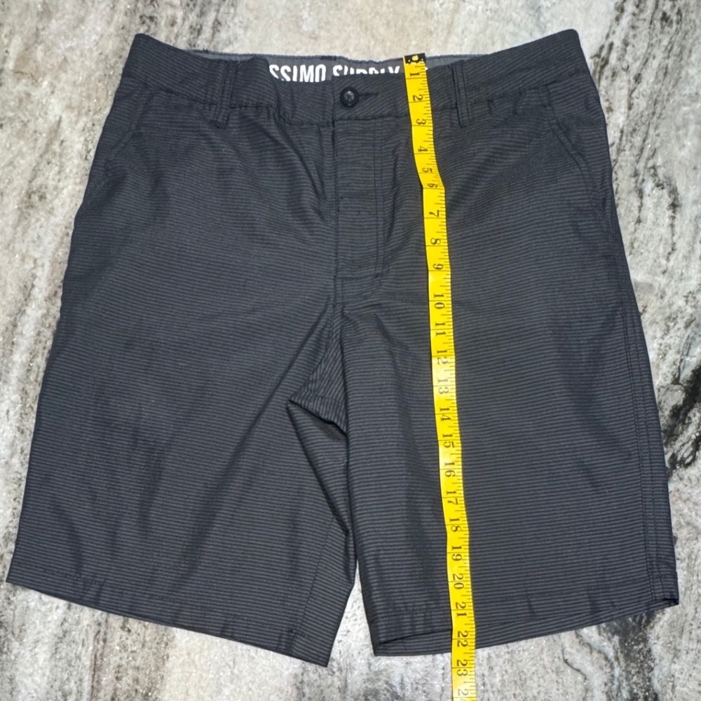 Mossimo Chino Shorts Mens 34 Micro Stripe Charcoal Gray Flat Front Casual 10" - Picture 3 of 6